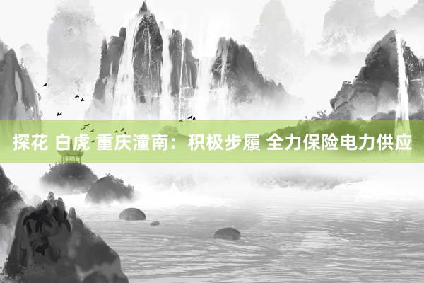 探花 白虎 重庆潼南：积极步履 全力保险电力供应