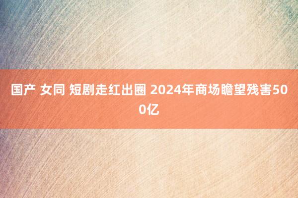 国产 女同 短剧走红出圈 2024年商场瞻望残害500亿